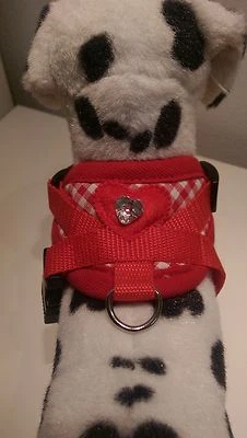 Hundegeschirr XS, Brustgeschirr, rot, Softgeschirr, Chihuahua, Halsband, Herz - Bild 1 von 4
