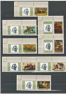 RWANDA FRENCH AFRICA PAINTINGS ART HORSES MNH SET STAMPS LOT (RWA 429) - Picture 1 of 1