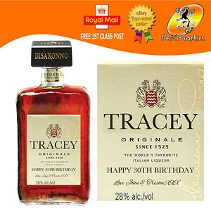 RÉPLICA PERSONALIZADA DE BOTELLA DISARONNO AMARETTO ETIQUETA CUMPLEAÑOS REGALO CUALQUIER OCASIÓN - Imagen 1 de 1