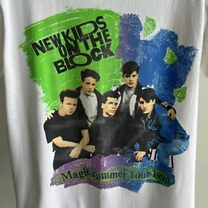 1990 NKOTB New Kids on the Block Magic Summer Tour T-Shirt FN012 - Picture 1 of 3