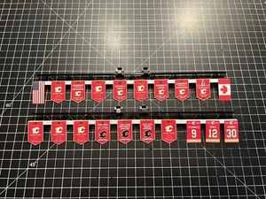 Calgary Flames Mini CHEXX Stanley Cup Retired # Champion Banners + 2 RAFTERS KIT - Picture 1 of 5