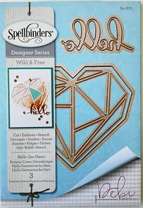 Spellbinders Designer Series Wild & Free Hello 3 Dies Debi Adams Sealed New - Picture 1 of 2