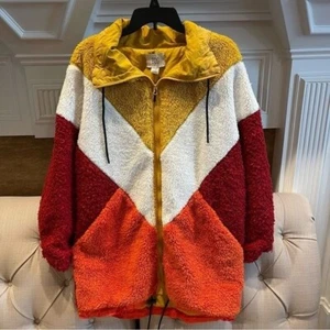 Urban outfitters Color block Powder Parka Jacket NWT Women’s S Sherpa Zipper - Picture 1 of 11