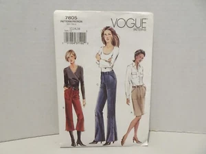 Pantalones Falda Recortados Vintage Clásicos Patrón Vogue #7805 Talla 12-14-16 - Imagen 1 de 6
