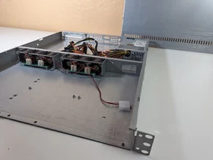 21.5" x 17" Server Rack BareBones Server w/ Rack Ears + 6x Fans & Power Suppy - Picture 1 of 10