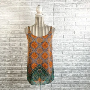CAbi Sheer Multicolored Boho Sleeveless Top Size XS Extra Small - Picture 1 of 6