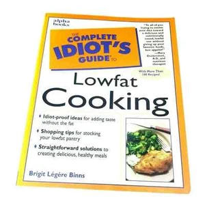 The Complete Idiot's Guide to Lowfat Cooking Paperback Cookbook Book Cooking - Imagen 1 de 8