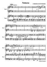 Borodin Nocturne from String quartet arrangment  for piano duet music sheets PDF