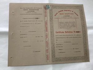SOCIETà ANONIMA COOPERATIVA DI CONSUMO SAN MARTINO IN MAGNAGO N.250 1920. - Picture 1 of 2