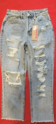 Vanilla star junior girl jean size 9 90s boyfriend straight leg distressed .nwt. - Image 1 of 4