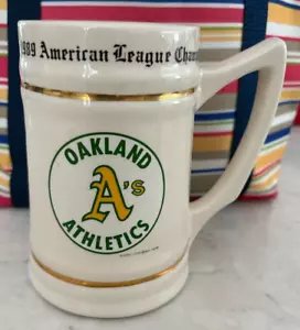 OAKLAND A'S "1988 AMERICAN LEAGUE CHAMPIONS-WORLD SERIES" BEER MUG STEIN - Picture 1 of 4