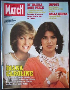 PARIS MATCH 1982 LADY DIANA & CAROLINE DE MONACO MANIFESTATION POLOGNE VARSOVIE - Picture 1 of 1