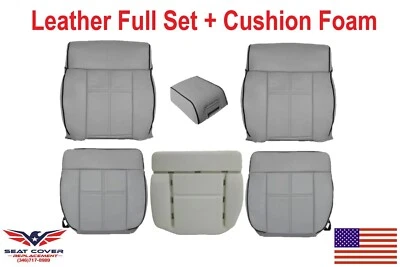 2006-2008 Seat Covers For Lincoln Mark LT Dove Gray Leather Set + Driver Foam - Image 1 of 4