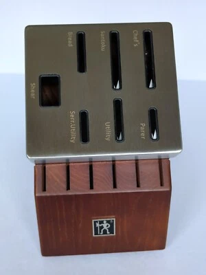 J. A. HENCKELS/ZWILLING 13 Slot Hardwood Knife Storage Block, CHERRY Finish, NEW - Image 1 of 4