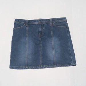 Vintage J.Crew Denim Mini Skirt-Size 6-Y2K-Bareback-Medium Wash-Clean Girl - Picture 1 of 8