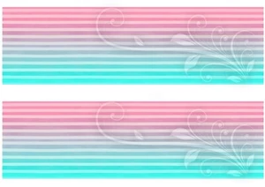 A4 Edible Decor Icing Sheet Pink and Blue Swirl Ribbon BORDER - Picture 1 of 1