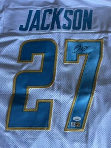 JC Jackson signiertes weißes Los Angeles Football Trikot (JSA) - Bild 1 von 3