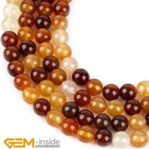 6mm 8mm 10mm Natural Carnelian Agate Gemstone Round Beads For Jewelry Making 15" - Foto 1 di 15