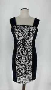 R&M Richard’s Women’s Black & White Sequin Sheath Dress Size 8 - Picture 1 of 6