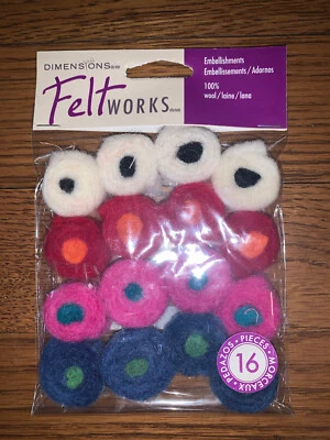 Dimensions Needle Felting Embellishments Sushi 16 Pieces 100% Wool - Image 1 of 4