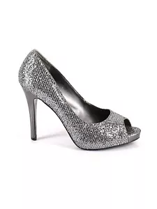 Nine West tacchi punta aperta texture argento glitter nuovo cocktail party 8 m scintillante - Foto 1 di 9