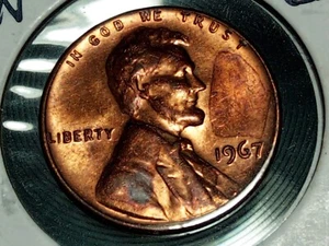 UNCIRCULATED MINT ERROR COPPER LINCOLN MEMORIAL 1967 P 1 Cent Penny  - Picture 1 of 24