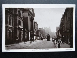 Leicester GRANBY STREET showing Tramway c1908 RP Postcard by Rapid - Picture 1 of 3