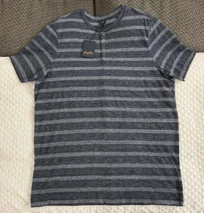 Gestreiftes Henley T-Shirt der Marke Good Man Baumwollmischung dunkelblau meliert Größe XL - Bild 1 von 10