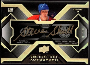 STEVE SHUTT 2008-09 UD Black Game Night Ticket AUTO GOLD #01/10 HOF Signature - Picture 1 of 2