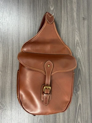 Levenger Brown Leather Backpack Satchel Shoulder Bag Sling Swing Pack - Image 1 of 4