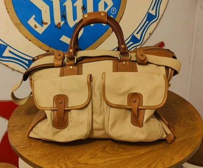 Bolsa de viagem vintage Ghurka nº 2 de lona e couro - Imagem 1 de 4