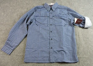 Red Hook Lure Clothing Co. Herren M Maritim Blau gewebtes langärmeliges Angelhemd - Bild 1 von 18