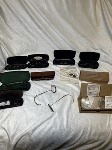 Vintage Antique Eyeglasses Frames Parts and Cases Lot. Gold Filled Frames - Picture 1 of 23