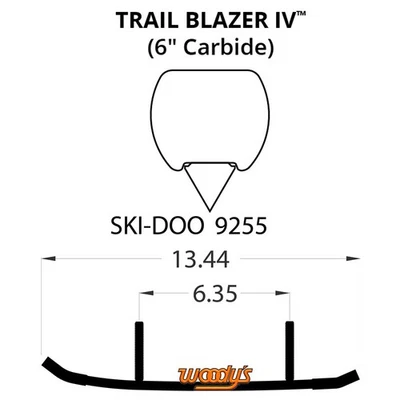 Woodys Trail Blazer IV твердосплавные бегуны с плоским верхом для вентилятора 2002 Ski-Doo Legend 500 - Изображение 1 из 2