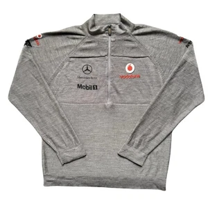 McLaren Mercedes Jumper Merino Wool Blend Mens Medium (L) 1/2 Zip Formula 1 Knit - Picture 1 of 7