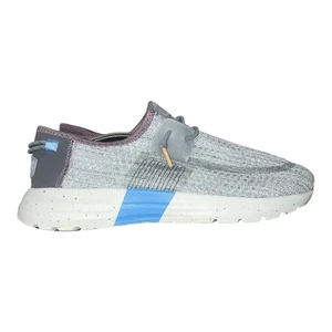 Zapatillas deportivas Hey Dude para mujer Sirocco a rayas grises sin cordones cómodas talla 12 - Imagen 1 de 5