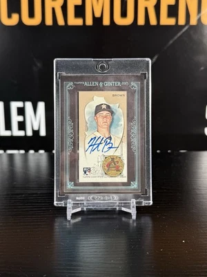 Hunter Brown 2023 Topps Allen & Ginter Black Frame Rookie Auto /25 Astros SSP! - Image 1 of 2