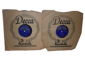 2)DICK ROBERTSON 1930s - 1940s Jazz / Big Band 78 RPM Records with DECCA SLEEVES - Picture 1 of 7