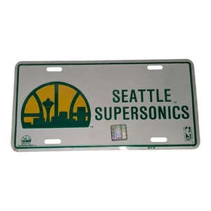 NBA SEATTLE SUPERSONICS License Plate Auto Mancave Metal Stamped Vintage New - Picture 1 of 17
