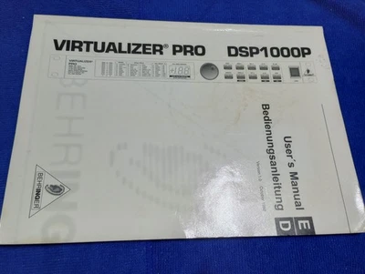 Instruction Manual For Behringer Virtualizer Pro DSP1000P Multi-Effects Process - Image 1 of 2