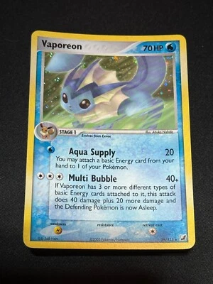 Vaporeon Holo Pokemon Card ex Unseen Forces 19/115 Ungraded Raw NM+ pack fresh - Image 1 of 4