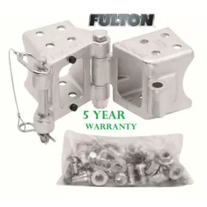 Fulton 3" x 4" Bolt-On Trailer Hinge Kit Fold-Away Coupler 7,500 lb Tongue Frame - Picture 1 of 1