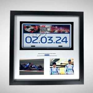 F1 Bahrain 2024 Licence Number Plate Signed by Daniel Ricciardo & Yuki Tsunoda - Picture 1 of 12