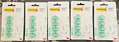 Command Aloe green Damage Free Cord Clips 4Pc. 5 Pack - Image 1 of 2