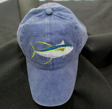 YELLOWFIN  TUNA Sport Cap BLUE Fishing Hat Adjustable Embroidered Fish  New AG23