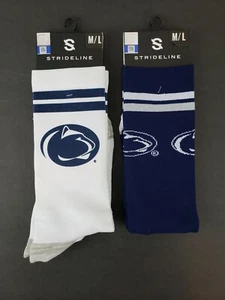 Penn State Nittany Lions Strideline Mens' Crew Socks - 2 Pairs - White and Navy - Picture 1 of 8