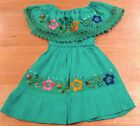 Handmade In Mexico Girl Toddler Light Summer Dress Off Shoulder Size 1 To 8