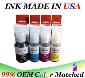 4 colors set GI-11 GI 11 Ink Bottle for use Canon PIXMA Megatank G2160 G3160 - Picture 1 of 8