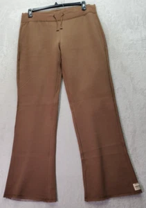 Cocoa Sweatpants Women's Size XL Brown Raw Hem Wide Leg Elastic Waist Drawstring - Picture 1 of 8
