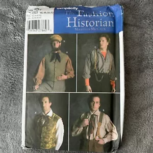 Simplicity 5037 Sz 46-52 Mens Civil War Accessories Hat Suspenders Vest Cosplay - Picture 1 of 5